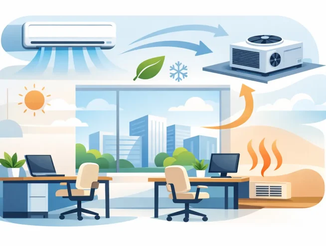 Climatização eficiente para escritórios